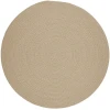 Rhody Solid Wool Sand S100 4 ft. X 4 ft. Round Braided Rug