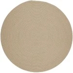 Rhody Solid Wool Sand S100 8 ft. X 8 ft. Round Braided Rug