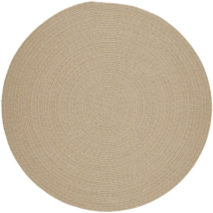 Rhody Solid Wool Sand S100 8 ft. X 8 ft. Round Rug