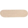 Rhody Solid Wool Sand S100 8 in. X 28 in. Stair Tread Set-of-13 Braided Rug