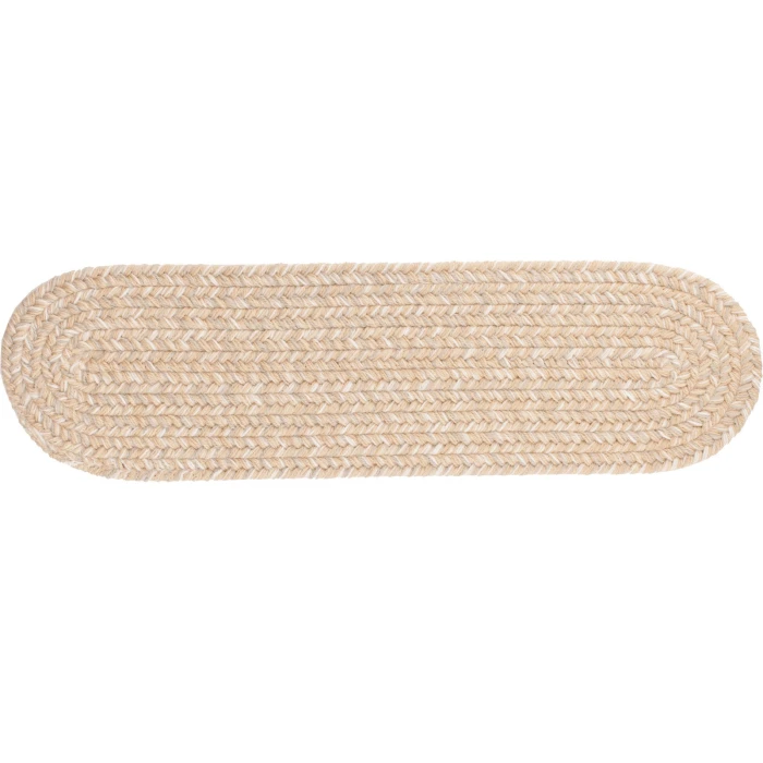 Rhody Solid Wool Sand S100 8 in. X 28 in. Stair Tread Rug