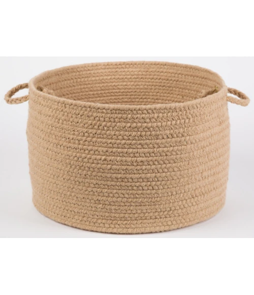 Rhody Solid Wool Wheat S101 18 in. X 12 in. Basket Rug