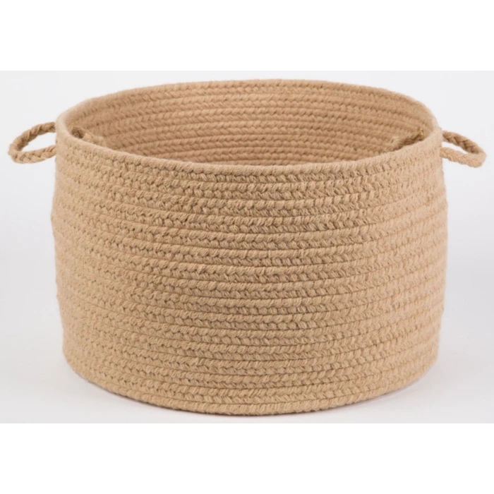 Rhody Solid Wool Wheat S101 18 in. X 12 in. Basket Rug