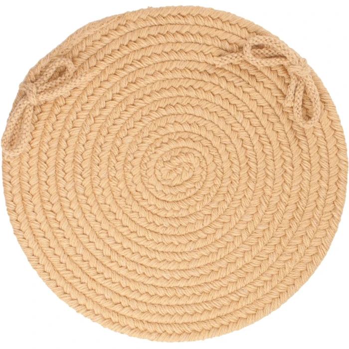Rhody Solid Wool Wheat S101 15 in. X 15 in. Chair Pad Rug