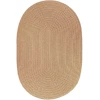 Rhody Solid Wool Wheat S101 3 ft. X 5 ft. Oval Braided Rug