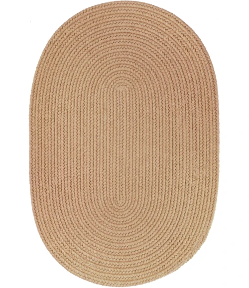 Rhody Solid Wool Wheat S101 10 ft. X 13 ft. Oval Rug