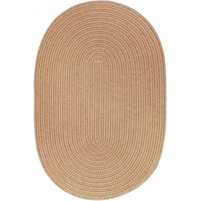 Rhody Solid Wool Wheat S101 2 ft. X 3 ft. Oval Rug