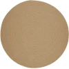 Rhody Solid Wool Wheat S101 4 ft. X 4 ft. Round Braided Rug