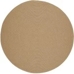 Rhody Solid Wool Wheat S101 8 ft. X 8 ft. Round Braided Rug