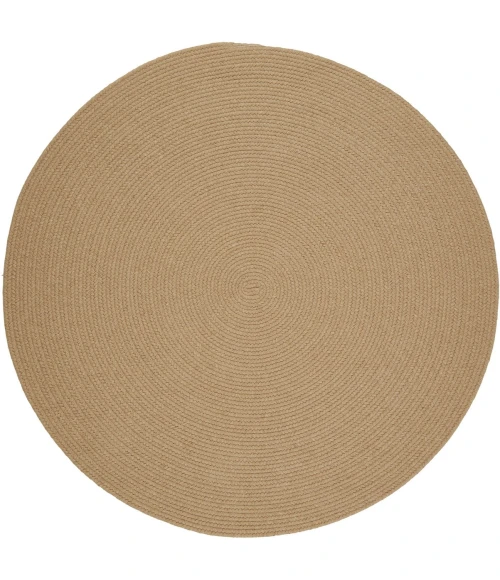 Rhody Solid Wool Wheat S101 10 ft. X 10 ft. Round Rug