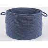 Rhody Solid Wool Sailor Blue S102 18 in. X 12 in. Basket Braided Rug