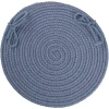 Rhody Solid Wool Sailor Blue S102 15 in. X 15 in. Chair Pad Braided Rug