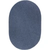 Rhody Solid Wool Sailor Blue S102 3 ft. X 5 ft. Oval Braided Rug