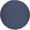 Rhody Solid Wool Sailor Blue S102 4 ft. X 4 ft. Round Braided Rug