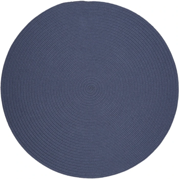 Rhody Solid Wool Sailor Blue S102 8 ft. X 8 ft. Round Rug
