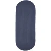 Rhody Solid Wool Sailor Blue S102 2 ft. X 4 ft. Oval Runner Braided Rug
