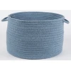 Rhody Solid Wool Blue Bonnet S103 18 in. X 12 in. Basket Braided Rug