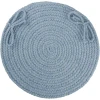 Rhody Solid Wool Blue Bonnet S103 15 in. X 15 in. Chair Pad Braided Rug