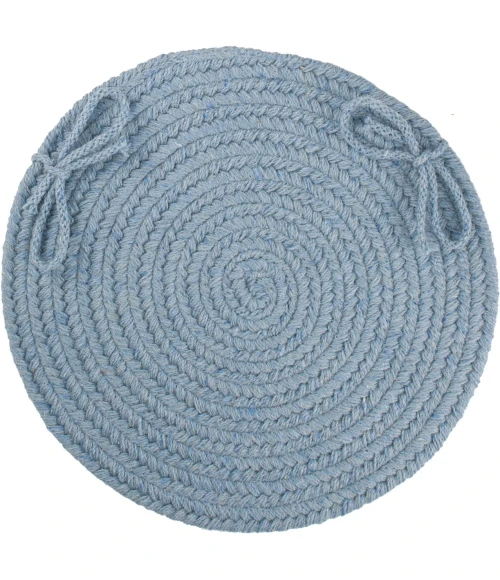 Rhody Solid Wool Blue Bonnet S103 15 in. X 15 in. Chair Pad Rug