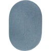 Rhody Solid Wool Blue Bonnet S103 3 ft. X 5 ft. Oval Braided Rug