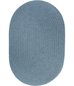 Rhody Solid Wool Blue Bonnet S103 2 ft. X 3 ft. Oval Braided Rug