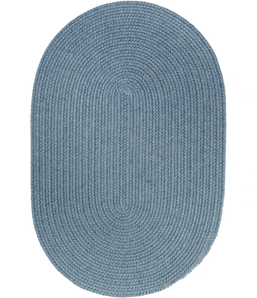 Rhody Solid Wool Blue Bonnet S103 2 ft. X 3 ft. Oval Rug