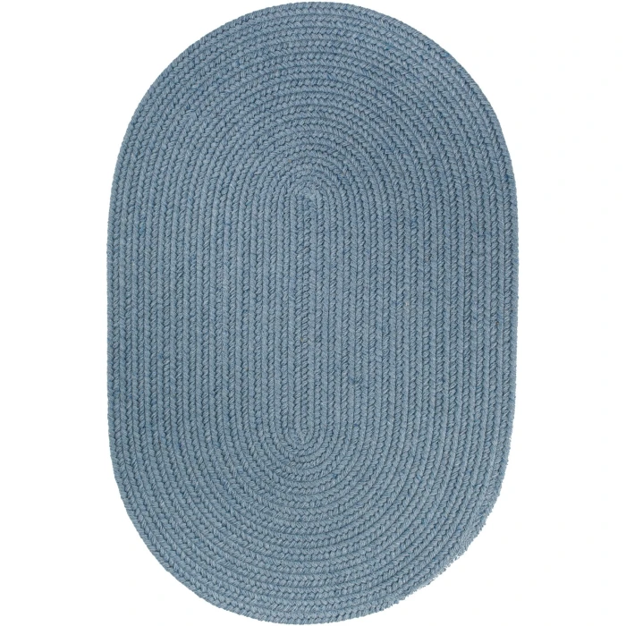Rhody Solid Wool Blue Bonnet S103 2 ft. X 3 ft. Oval Rug