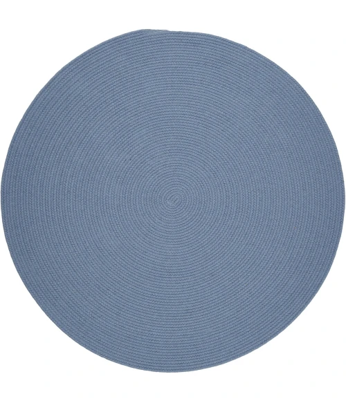 Rhody Solid Wool Blue Bonnet S103 6 ft. X 6 ft. Round Rug