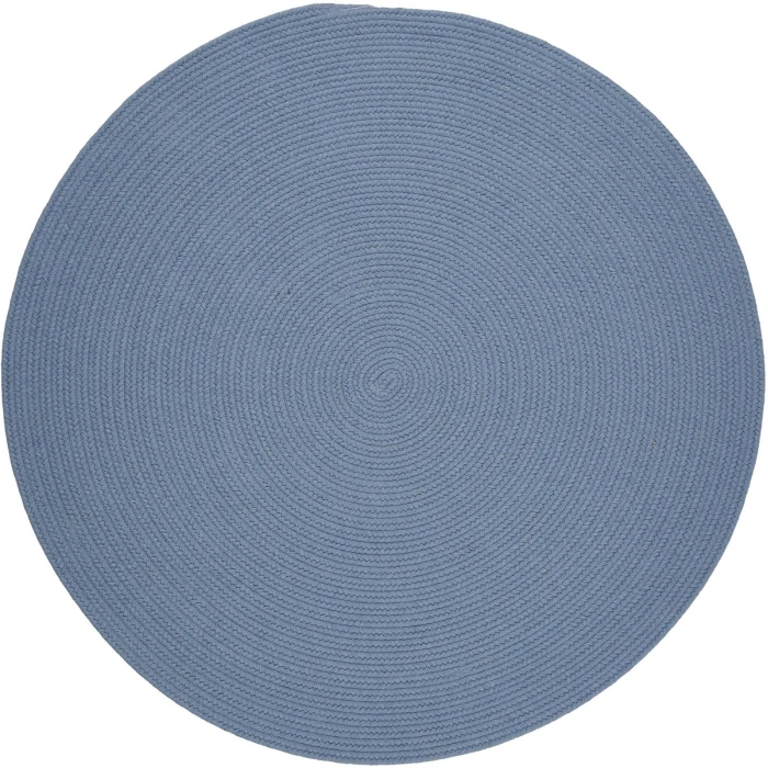 Rhody Solid Wool Blue Bonnet S103 10 ft. X 10 ft. Round Rug