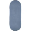 Rhody Solid Wool Blue Bonnet S103 2 ft. X 4 ft. Oval Runner Braided Rug