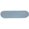 Rhody Solid Wool Blue Bonnet S103 8 in. X 28 in. Stair Tread Set-of-13 Braided Rug