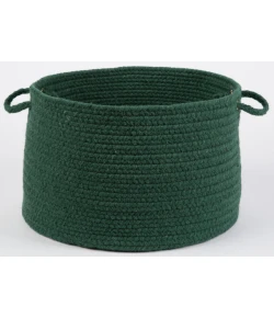 Rhody Solid Wool Hunter Green S105 18 in. X 12 in. Basket Braided Rug
