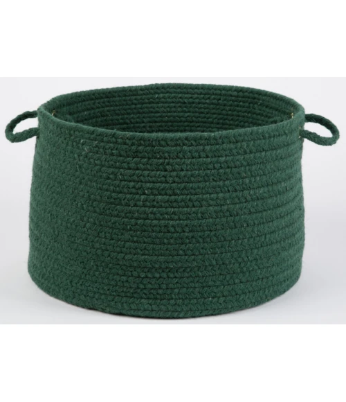 Rhody Solid Wool Hunter Green S105 18 in. X 12 in. Basket Rug