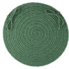 Rhody Solid Wool Hunter Green S105 15 in. X 15 in. Chair Pad Braided Rug