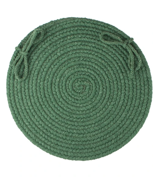 Rhody Solid Wool Hunter Green S105 15 in. X 15 in. Chair Pad Rug