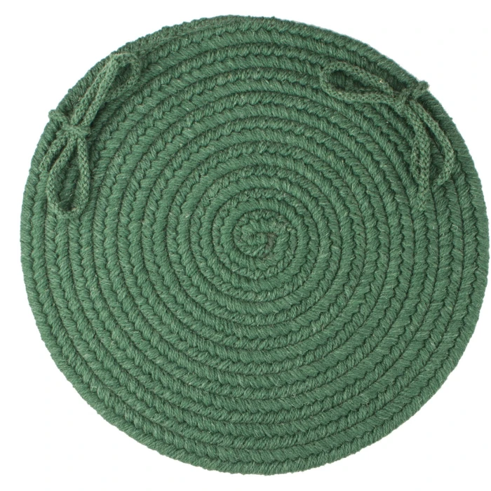 Rhody Solid Wool Hunter Green S105 15 in. X 15 in. Chair Pad Set-of-4 Rug