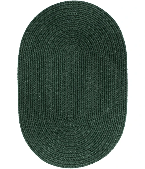 Rhody Solid Wool Hunter Green S105 2 ft. X 3 ft. Oval Rug
