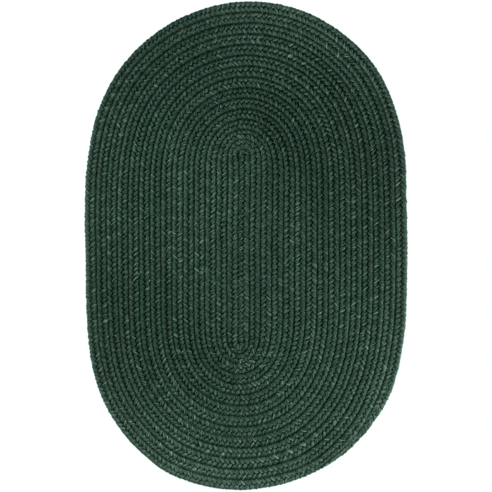 Rhody Solid Wool Hunter Green S105 5 ft. X 8 ft. Oval Rug