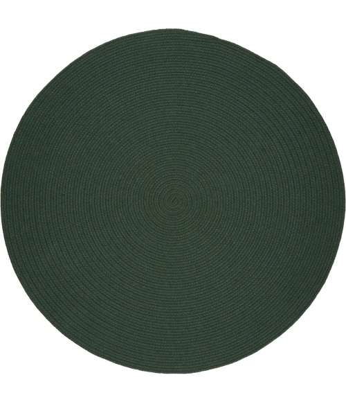 Rhody Solid Wool Hunter Green S105 6 ft. X 6 ft. Round Rug