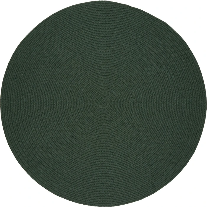 Rhody Solid Wool Hunter Green S105 6 ft. X 6 ft. Round Rug