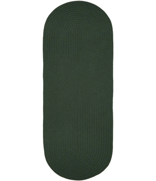 Rhody Solid Wool Hunter Green S105 2 ft. X 4 ft. Oval Runner Rug