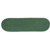 Rhody Solid Wool Hunter Green S105 8 in. X 28 in. Stair Tread Set-of-13 Braided Rug