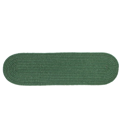 Rhody Solid Wool Hunter Green S105 8 in. X 28 in. Stair Tread Rug