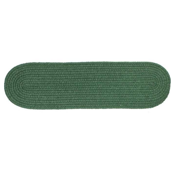 Rhody Solid Wool Hunter Green S105 8 in. X 28 in. Stair Tread Rug