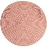 Rhody Solid Wool Old Rose S106 15 in. X 15 in. Chair Pad Set-of-4 Braided Rug