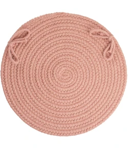 Rhody Solid Wool Old Rose S106 15 in. X 15 in. Chair Pad Braided Rug