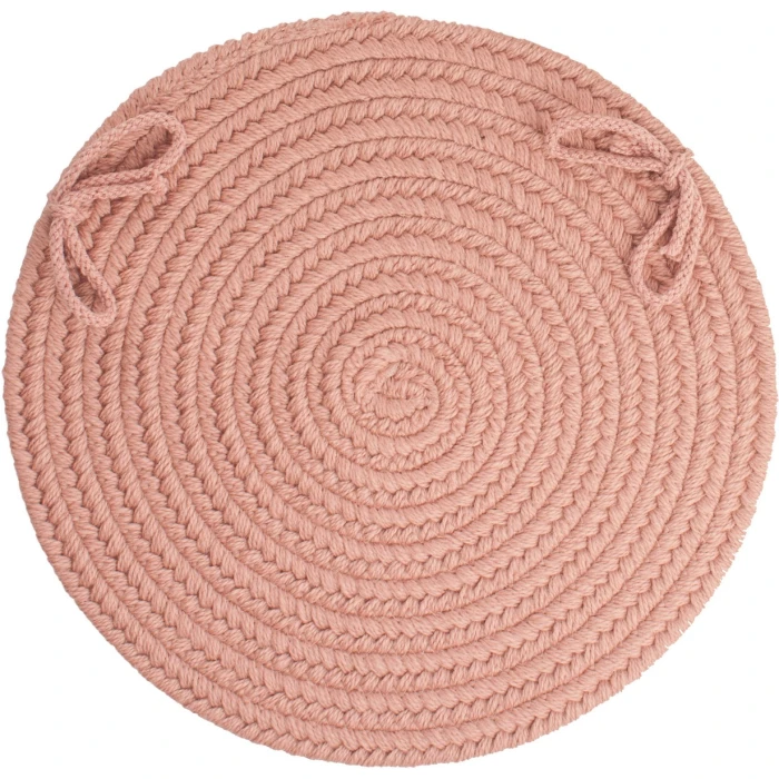 Rhody Solid Wool Old Rose S106 15 in. X 15 in. Chair Pad Rug