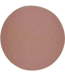 Rhody Solid Wool Old Rose S106 4 ft. X 4 ft. Round Braided Rug