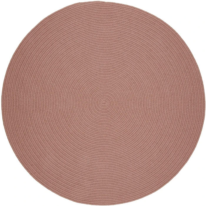 Rhody Solid Wool Old Rose S106 10 ft. X 10 ft. Round Rug