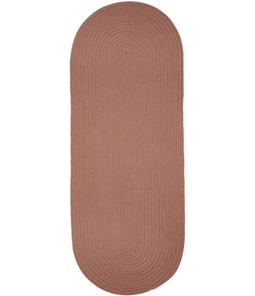Rhody Solid Wool Old Rose S106 2 ft. X 4 ft. Oval Runner Rug